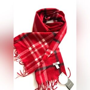 Charterclub  Cashmere Red Plaid Scarf